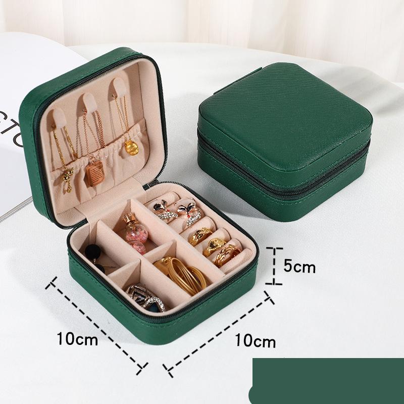Jewelry Organizer Display Travel Jewelry Case Boxes Portable Locket Necklace Jewelry Box Leather Storage Earring Ring Holder