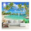 Modern Simple 3D Wallpaper Coconut Tree Sea Landscape Murals Living Room TV Sofa Dining Room Wall Murals