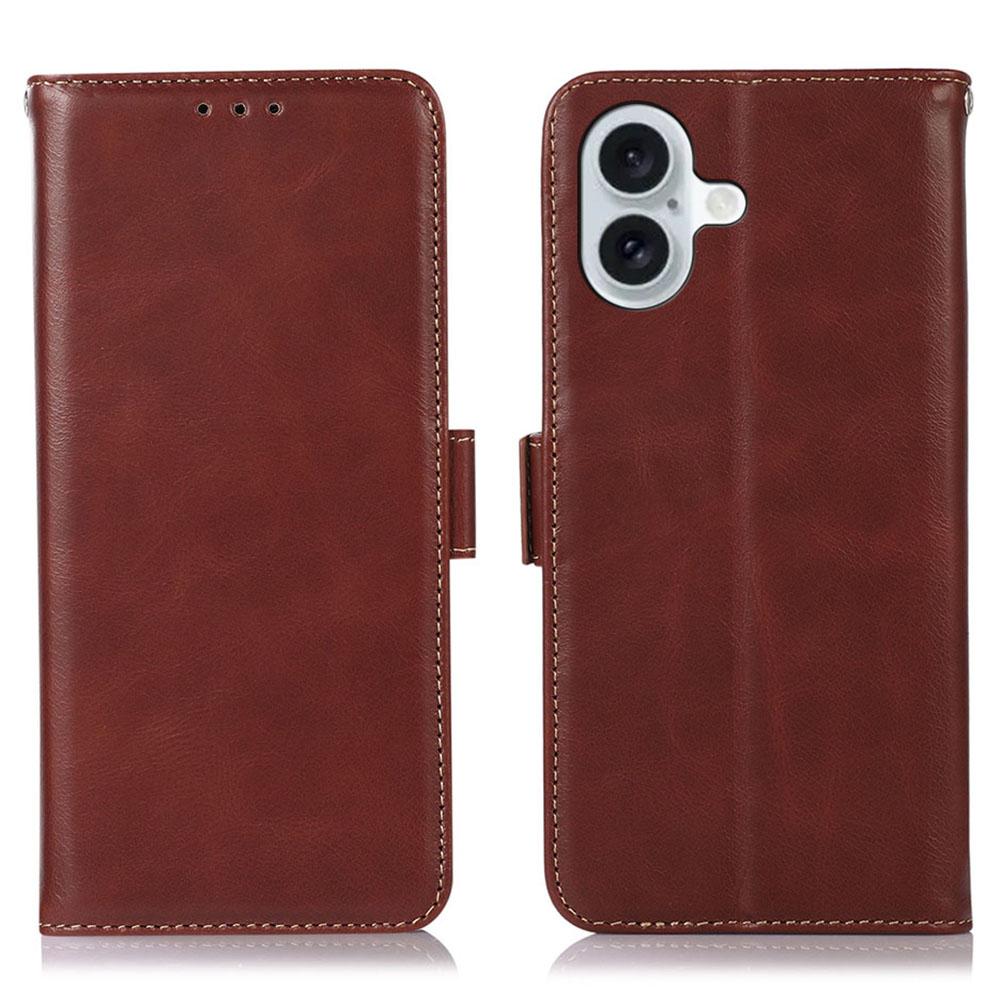

For iPhone 17 Case RFID Blocking Genuine Cow Leather Wallet Phone Cover D