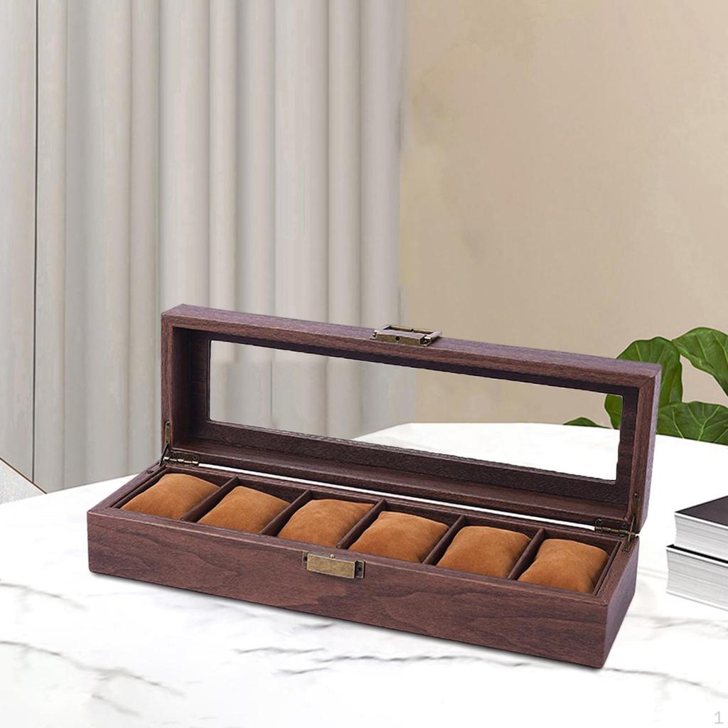 Box, Box, Glass Window Låsbar Pute Støvtett Display er, Travel Case Organizer Men