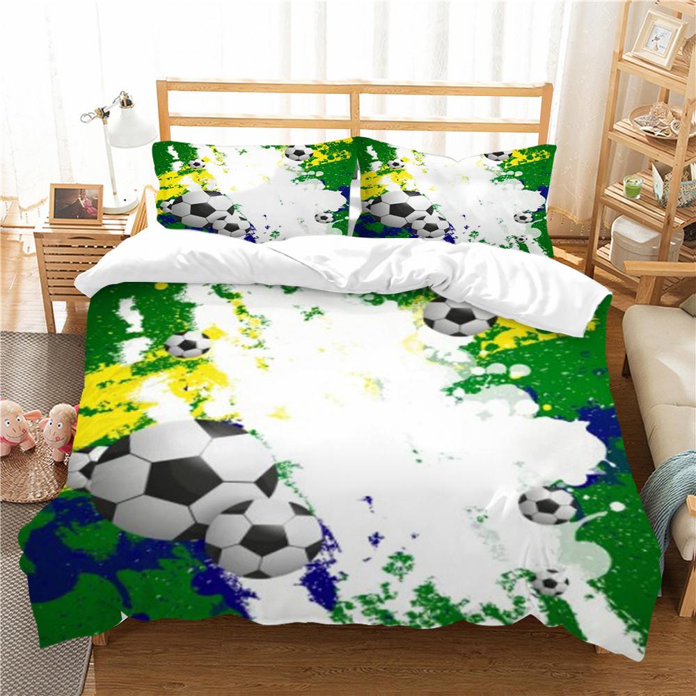 

Домашняя одежда для постельного белья, комплект постельного белья высокого качества, 3D футбол, крутой пододеяльник с подушкой для постельного белья, домашний текстиль EU Single 135x200cm