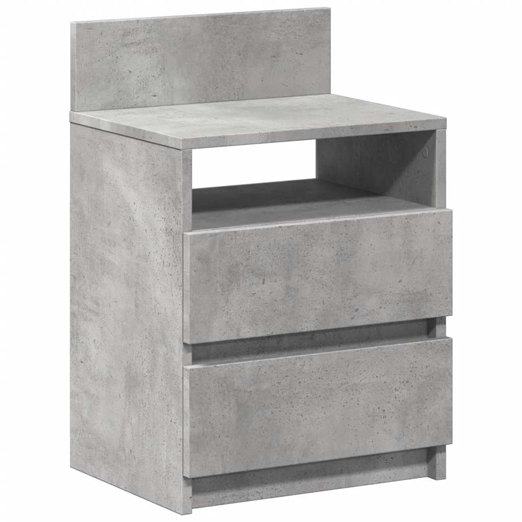 Nightstand with 2 Drawers Concrete Gray 40 X 33 X 60 Cm