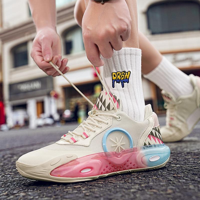 

Practical basketball shoes men s cushioning city 12 marshmallow non-slip and wear-resistant teenagers low-top breathable shoes 36