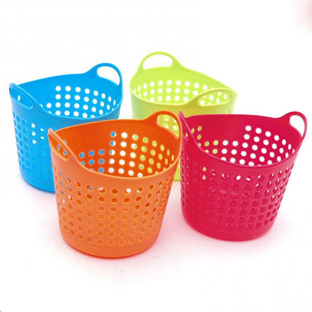 Portable Mini Plastic Basket Stationery Cosmetic Storage Basket Desk Storage Basket Jewelry Organizer Kitcken Storage Baskets