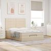 Cadre de lit avec matelas - Maison Exclusive - 140x200 cm - Tissu crème - Rangement ottoman hydraulique
