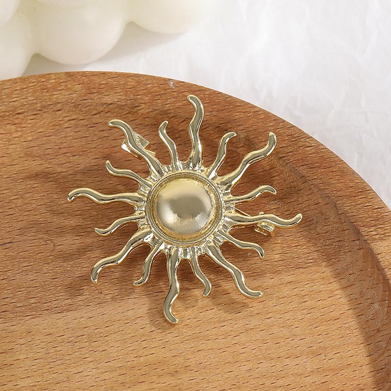 

Проста золота брошка Бога Сонця для жінок чоловіків, аксесуари для пальта, жіночі вінтажні брошки, ювелірні аксесуари, подарунок золотий