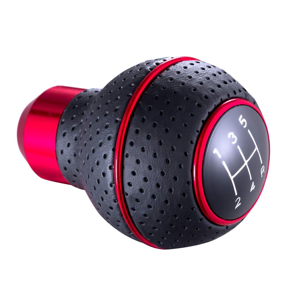 Arenbel Shift Lever Car Speed Steering Wheel Leather 5 Speed Suitable for Many Cars Red