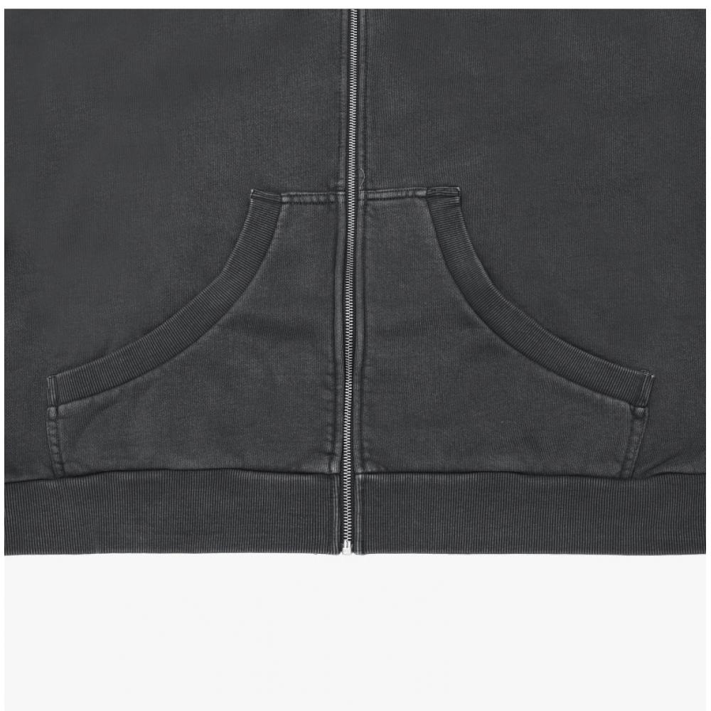 Entai Studio Eternal Zip Washed Black Hoodie Zip Up Es2202wb