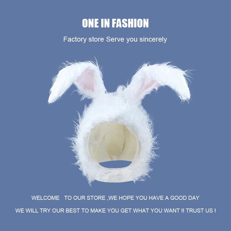Chapeau à oreilles avec capuche pour l'automne et l'hiver, chapeau mignon avec oreilles de lapin pour prendre des photos
