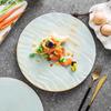Round Ceramic Flat Plate Sushi Plate Steak Plates Fruit Dish Salad Bowl Dim Sum Dish Sting Disc Dessert Plates Cake Snack Tray