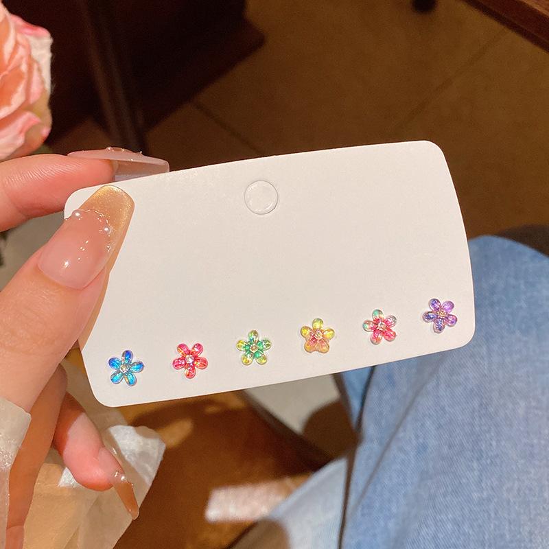 S925 Silver Needle Delicate Zircon Ear Set Small Stud Earrings