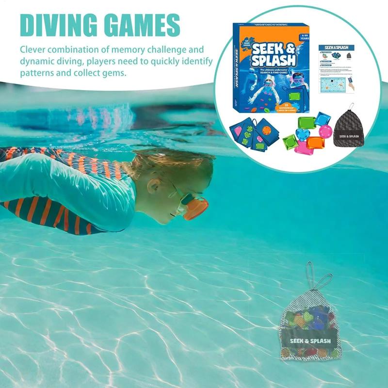 The Ultimate Underwater Adventure Game Colorful Gem Pool Diving Toys Learning Games Outdoor Activities for Summer Pool