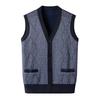 Men Clothes V-Neck Vest Sleeveless Sweater Cardigan Button Down Casual Knit Vests Contrast Mens Spring Autumn Clothes