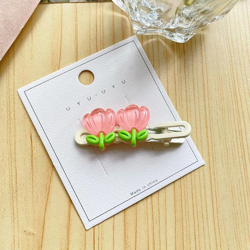 Fresh Flower Sweet Side Duckbill Clip Girl Style Cute Bangs Clip Versatile Girl's Fine Hair Small Clip Wholesale
