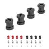 4PCS RC Wheel Hex Spacers 12mm Dia 15mm Length Hex Hub Extenssion with Metal Locking Lug Nut and Loc