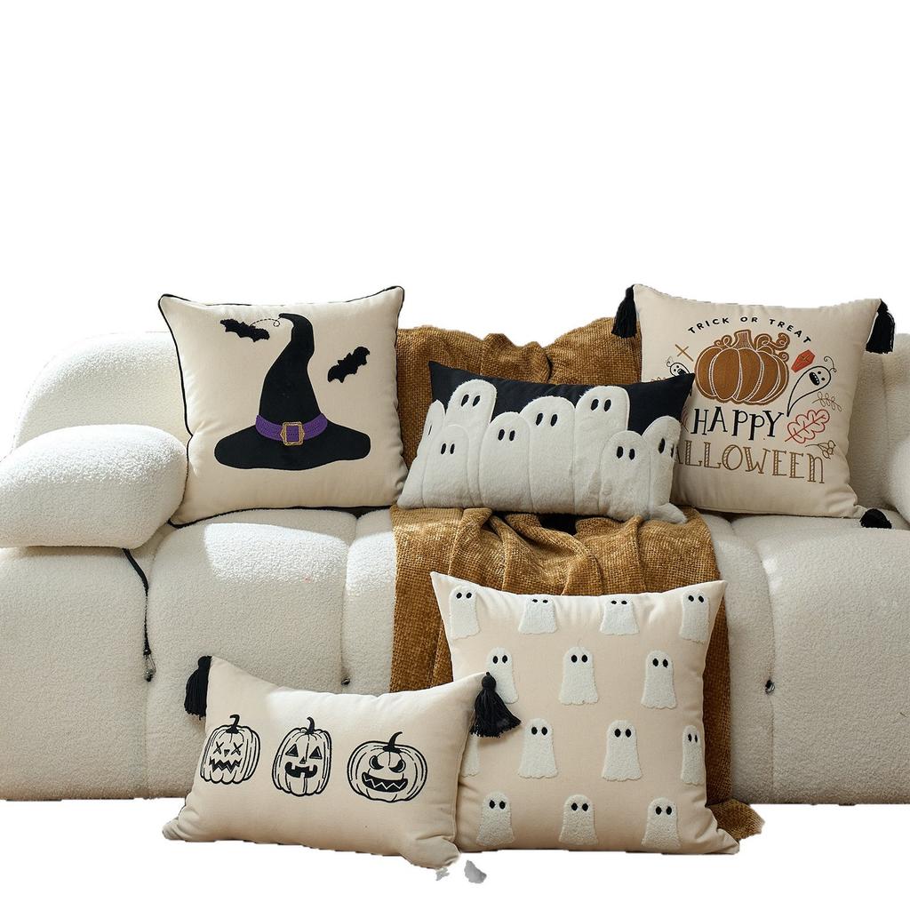 Halloween Pillow Cover Pumpkin Printed Cushion Cover Funny Sofa Decorative Throw Pillow Case 45x45cm