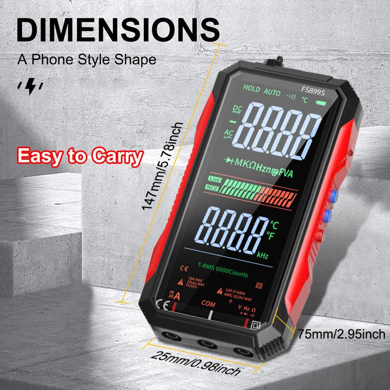 Voice Broadcast Digital Multimeter 6000 Counts Auto-ranging DMM Multi Tester Easy To Read with Carry Case for Continuity Diode N