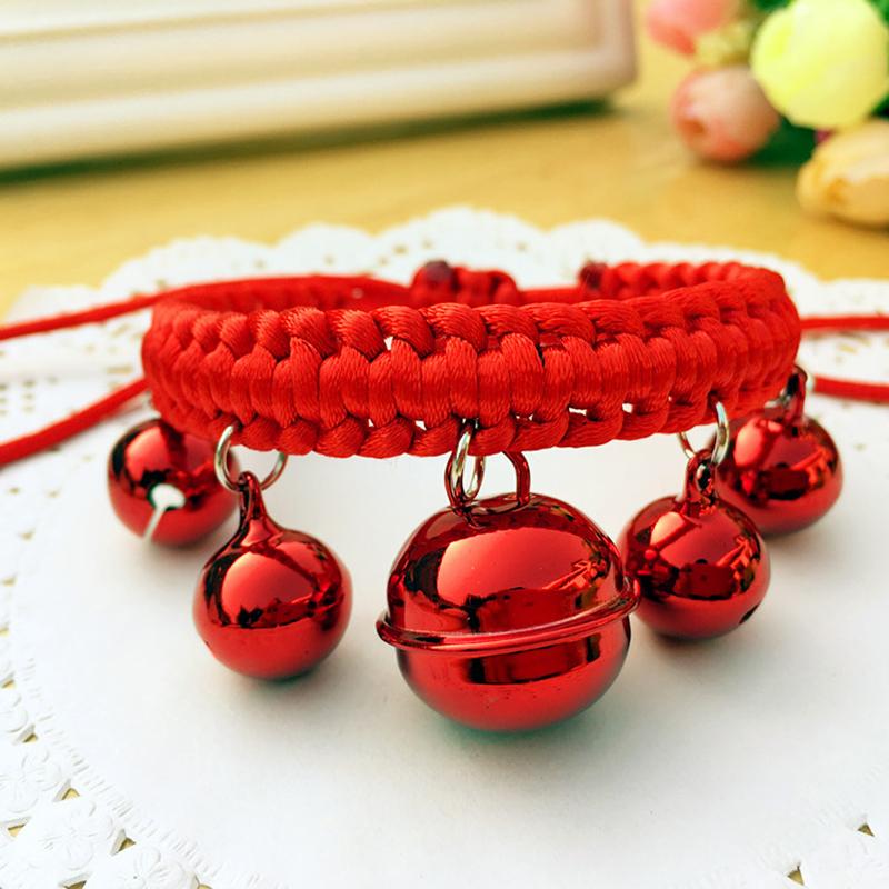 

Милый ошейник для собак, ошейник с тесьмой и шнурком, ошейник с колокольчиком для домашних животных, плетеный ошейник для кошек, ошейник с колокольчиком для кошек, декор для домашних животных красный