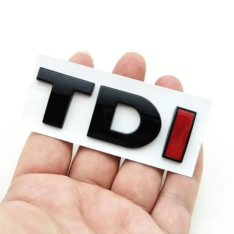 AABIN1 3D ABS Black Logo TDI Emblem Letters Car Rear Trunk Badge Sticker for VW Volkswagen Polo Golf 4 5 6 7 Touran Passat Accessories