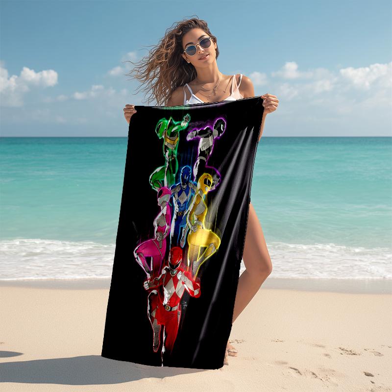 1pc Mighty Morphin Power Rangers3 Beach Towel, Comfortable and Thick, and Swimming/Bath/Picnic/Camping Towel, Suitable for Seaside Beaches