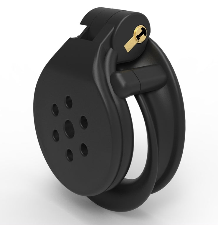 Flat Zone 2.5cm Black Chastity Cage - CockLock - Chastity Cages