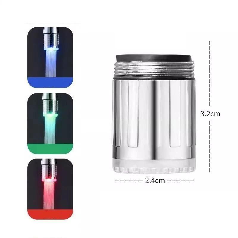 

1PC Creative LED Faucet Extender Temperature Sensor 3-Color Light Up Water Tap Nozzle Glow Faucet for Kitchen Bathroom 1Pc