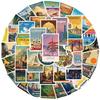 50Pieces Reusable Global Landmark Sticker World Landmark Sticker Set For Scrapbooking Decoration And School Supplies