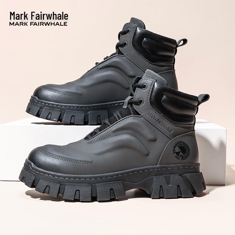 Mark Fairwhale Men s High-Top Leather Martin Boots 40