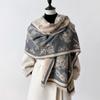 Imitation Cashmere Scarf Female Plant Retro Versatile Student Thickened Scarf Dual-Purpose Air Conditioner Shawl Outside