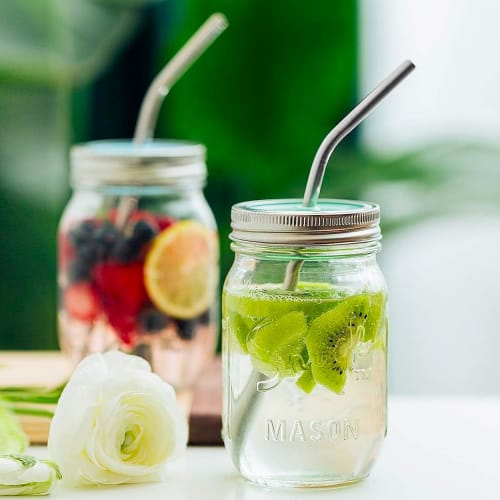 WIEXUN Stainless Steel Straws, Replacement Straws for Tumblers, Reusable, Fits 40oz and 30oz Tumblers, Approx. 300mm, Includes Cleaning Brush, 3 Straw