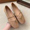 New Retro Single Women's Shoes with A Square Toe and Flat Top