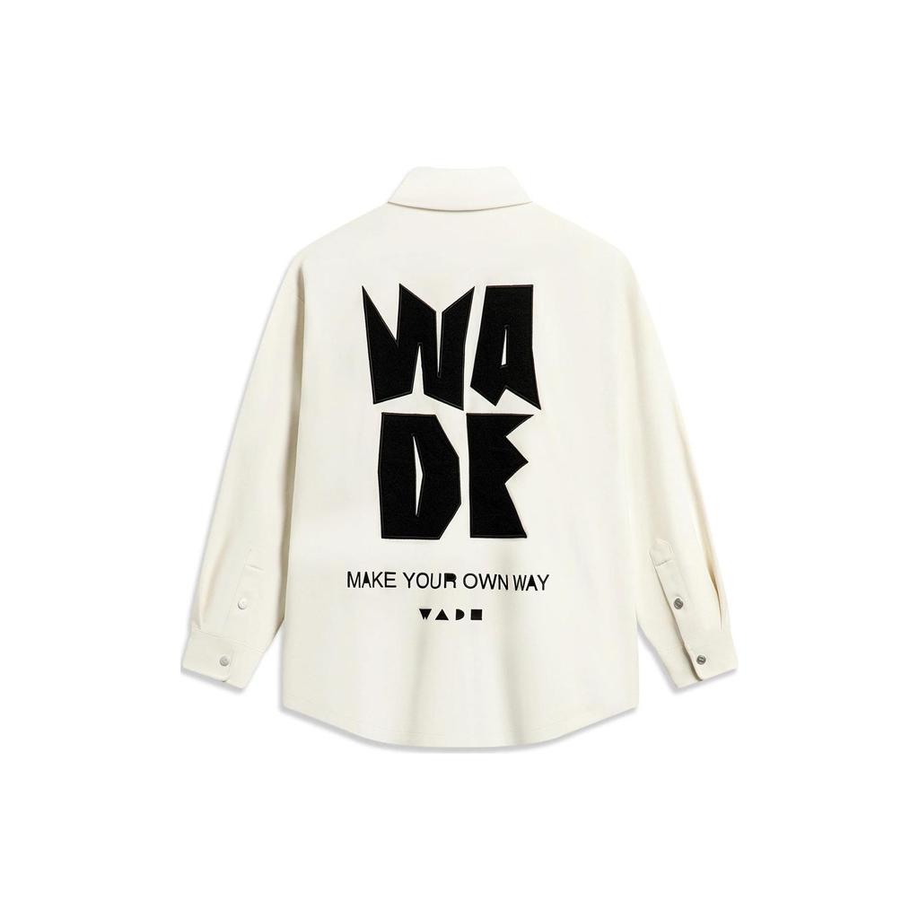 Li-Ning Wade Series Letter Print Knit Casual Jacket Men Jackets Off-White AFDT695-4