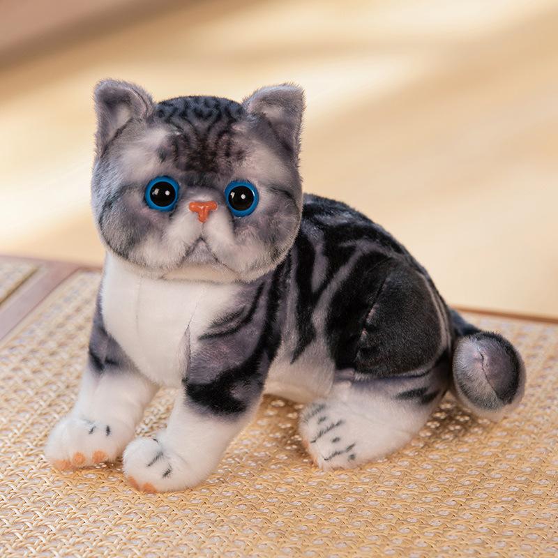 Cute simulation kitten doll plush toy three-flower cat orange cat doll children's soothing cloth doll