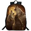 Ice Fire Wolf Backpack Schoolbag Primary School Students Backpack Angry Wolf Printed Bookbag Kids Back To School Mochila Gift