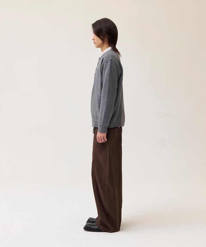 Akesi Marc Henley Neck Knit_Melange Grey