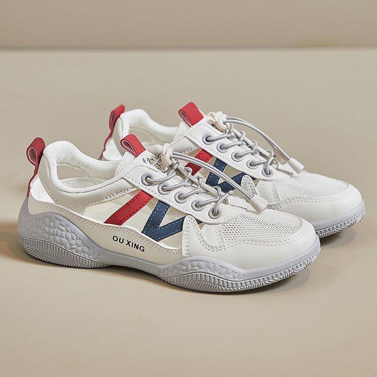 

Спортивные сандалии женские летние 2025 года новые полые дышащие интернет знаменитости легкие маленькие белые туфли сетчатая мягкая подошва кроссовки 35 красный