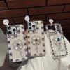 Applicable To Samsung S25 S24FE Four-leaf Clover Luxury Rhinestone Mobile Phone Case Three-dimensional Advanced Sense A56 Transparent Plating Case
