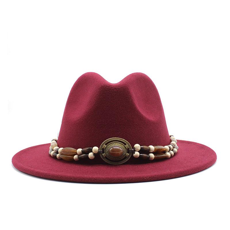 Big Eaves Wool Jazz Top Hat Women'S Casual Big Edge Felt Hat Men'S Jazz Hat 9.5Cm
