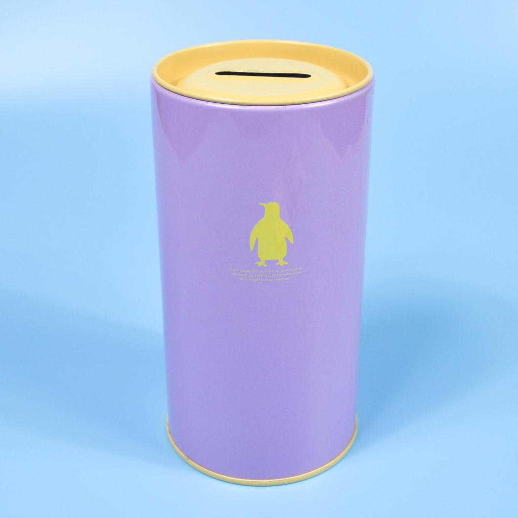 Round Tin Money Box and Pen Holder - Creative Cartoon Piggy Bank and Student Gift Prize