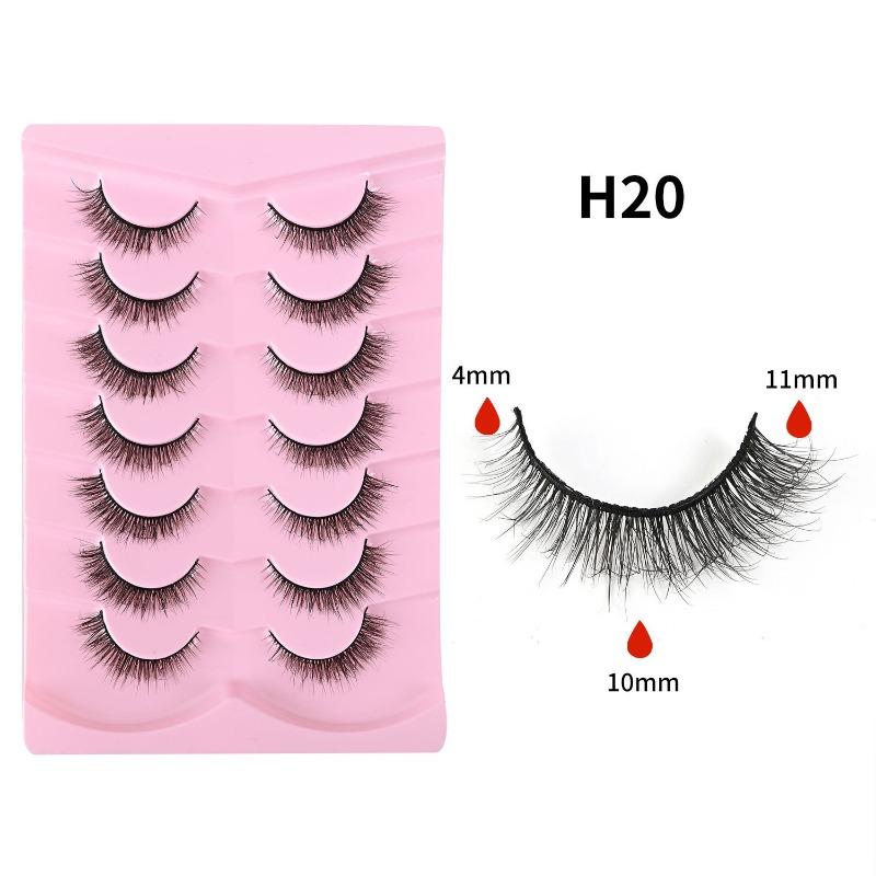 Seven Pairs of 5D Thick False Eyelashes, Natural Messy Eyelashes, Light and Unburdened, Self-grafted False Eyelashes