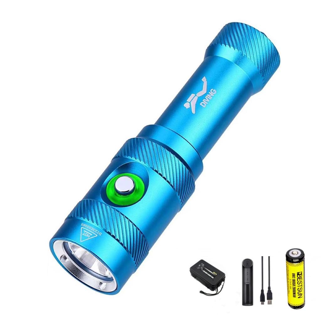 Diving 3 Lighting High 5000 Usable Up To 250m Submersible Compact LED Underwater Battery Level Ideal for Outdoor Activities Like Emergency and Power
