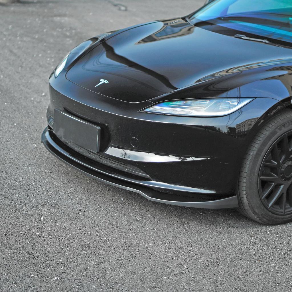 Tesla Model 3 (2019-2025) Front Lip Body Kit with Louvers, Side Skirts, Rear Diffuser, and Tail Wing (Hole-Free Design)