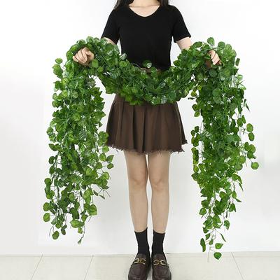 2,1 m künstliche Pflanze grün Efeu Blatt Girlande Seide Wandbehang Rebe Haus Garten Dekoration Hochzeit Party DIY gefälschte Kranz Blätter