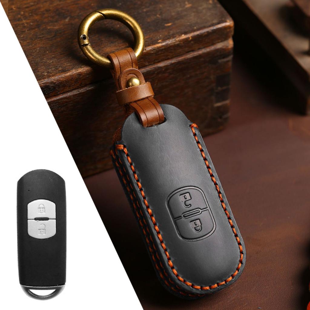 Leather Cover Protector Car Fob Key Case Holder Shell for Mazda 2 3 5 6 Gh Gj Cx3 Cx5 Cx9 Cx-5 Cx Remote Keychain Accessories