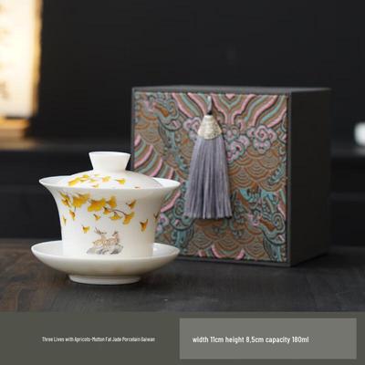 Shineqi Ceramic Gaiwan Tea Set with Two Cups