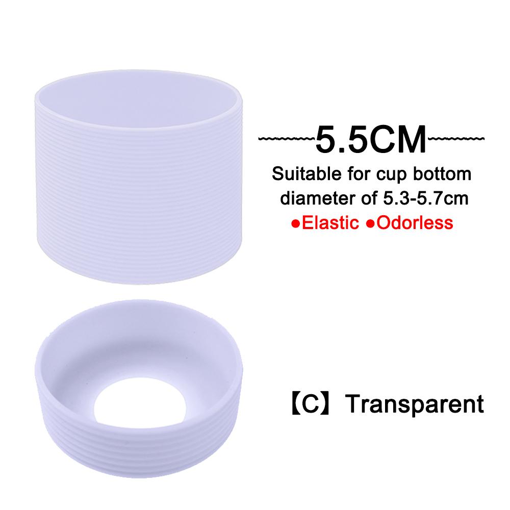 2Pc/Set 5.5cm 15 Colour Threaded Soft Silicone Cup Sleeve Bottom Heat Insulated Resistant Ring Sheath Anti Slip Good Toughness