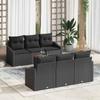 7 Piece Garden Sofa Set with Storage Black Poly Rattan