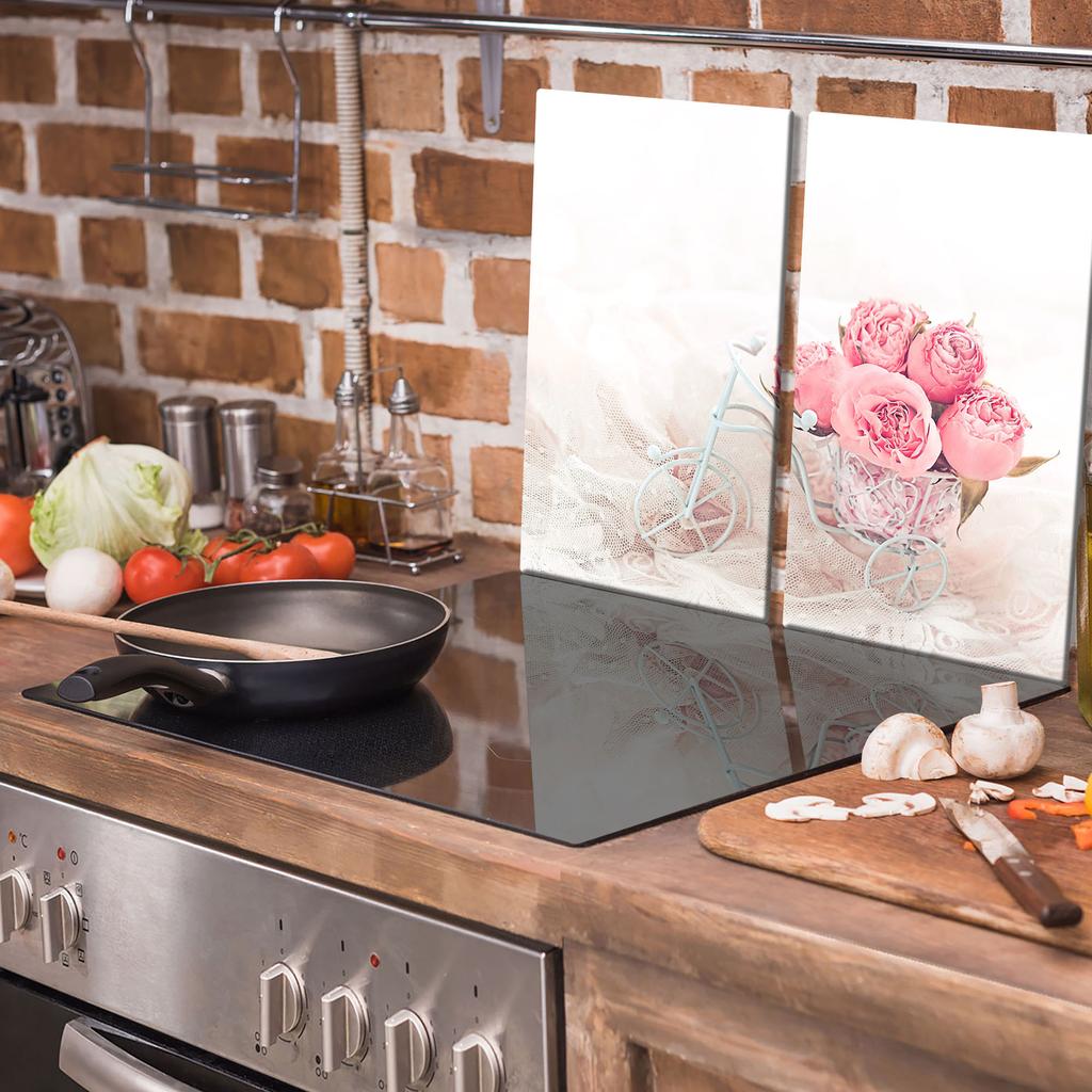 Glass Cutting Board 2X 30X52 Flowers