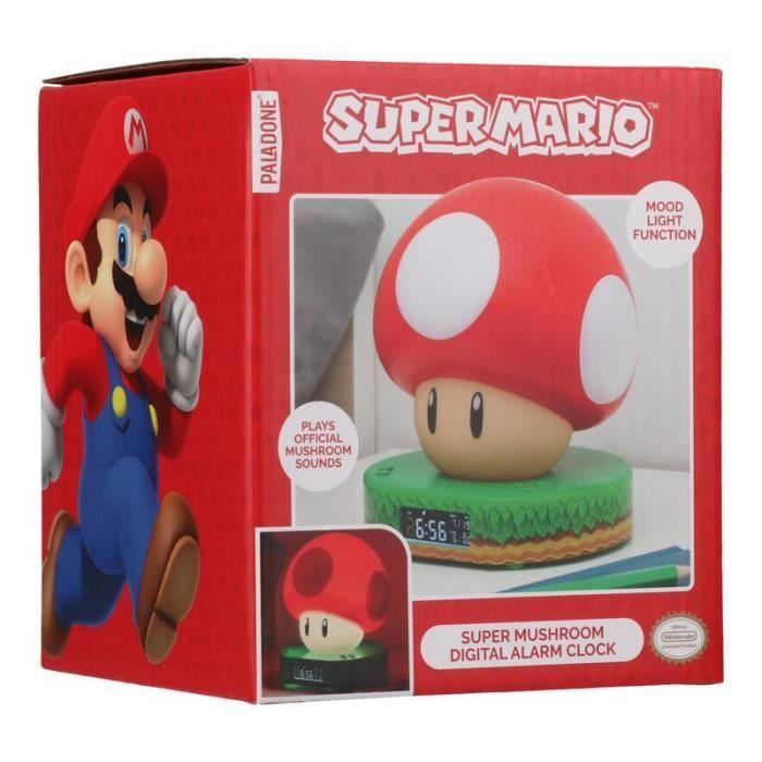 Réveil numérique Super Mushroom - PALADONE - Licence Super Mario - Sons officiels - 2 piles AAA