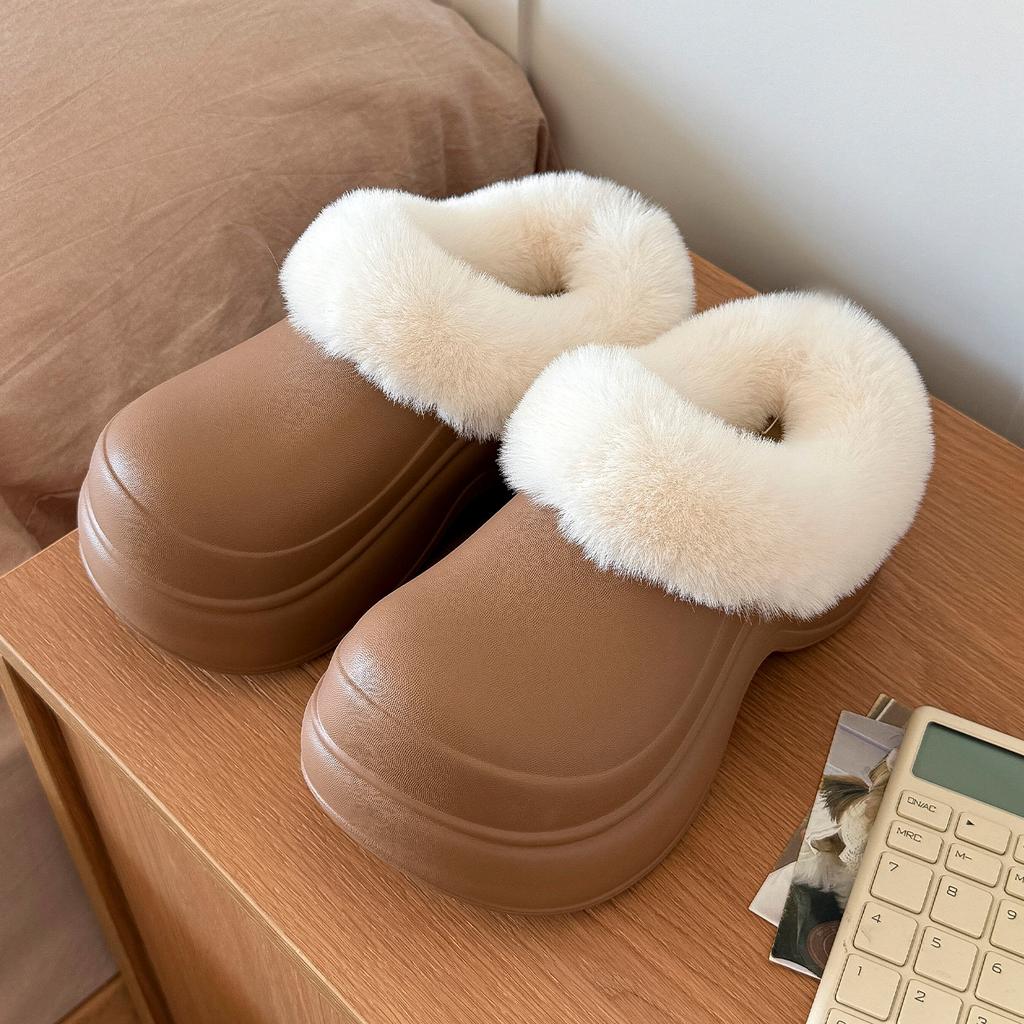 2025 New Cotton Slipper Bag Heel Winter Simple Outer Wear Thick-soled Non-slip Plush Warm Cotton Shoes